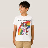 Grappige kleurrijke Dabbing Eenhoorn kinderkleding T-shirt (Voorkant volledig)