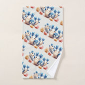 Grappige kleurrijke dansende naaktslakken en koral bad handdoek (Handdoek)