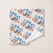 Grappige kleurrijke dansende naaktslakken en koral bad handdoek (Wasdoekje)