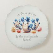 Grappige kleurrijke dansende naaktslakken en koral rond kussen (Achterkant)