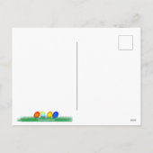 Grappige kleurrijke eieren met gras Happy Pasen Feestdagenkaart (Achterkant)