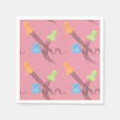 Grappige kleurrijke geesten in roze, Halloween fee Servet (Voorkant)