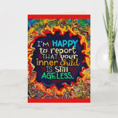 Grappige kleurrijke gelukkige verjaardag nooit vol kaart (Voorkant)