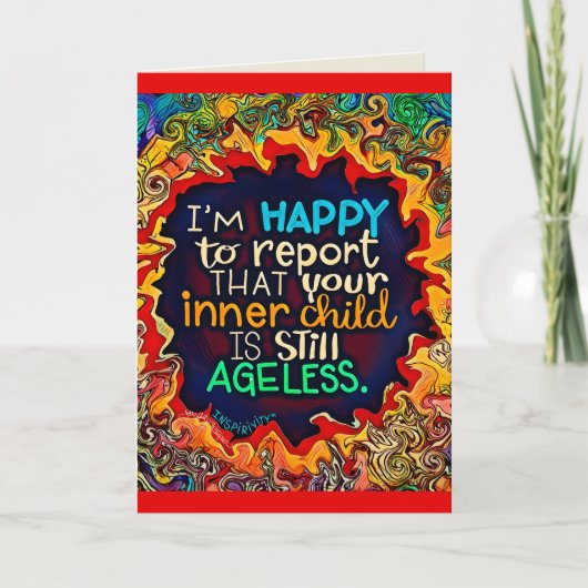 Grappige kleurrijke gelukkige verjaardag nooit vol kaart (Voorkant)