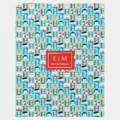 Grappige kleurrijke ho ho ho ho kerstbelettering fleece deken (Voorkant)