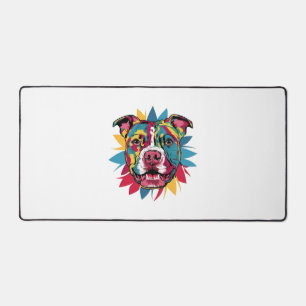 Grappige kleurrijke hond pitbull bureaumat
