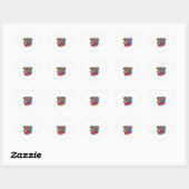 Grappige kleurrijke hond pitbull hart sticker (Vel)