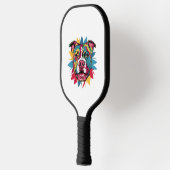 Grappige kleurrijke hond pitbull pickleball paddle (Links)