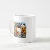 Grappige Kleurrijke Kat Koffiemok (Voorkant links)