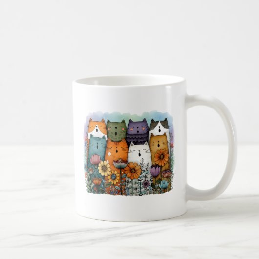 Grappige Kleurrijke Kat Koffiemok (Rechts)