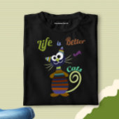 Grappige kleurrijke kat t-shirt