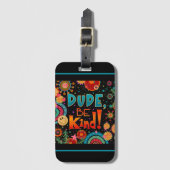 Grappige kleurrijke kerel Be Kind Happy Smile Bagagelabel (Voorkant (verticaal))