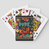 Grappige kleurrijke kerel wees vriendelijk gelukki pokerkaarten (Achterkant)