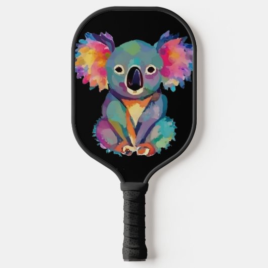 Grappige Kleurrijke Koala Beer Water Kleurstijl Pickleball Paddle (Voorkant)