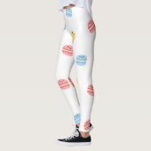 Grappige Kleurrijke Macarons Franse Gebak Leggings (Links)