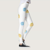 Grappige Kleurrijke Macarons Franse Gebak Leggings (Rechts)