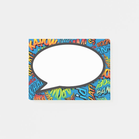 Grappige Kleurrijke Moderne Stripboek Spreekwolk Post-it® Notes (Voorkant)