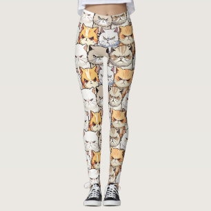 Grappige Kleurrijke Moody Cats Kitten huisdier Pat Leggings