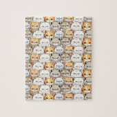 Grappige Kleurrijke Moody Cats Kitten huisdier Pat Legpuzzel (Verticaal)