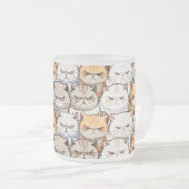 Grappige Kleurrijke Moody Cats Kitten huisdier Pat Matglas Koffiemok (Voorkant rechts)