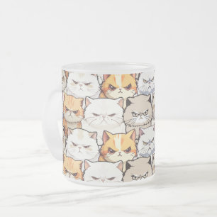 Grappige Kleurrijke Moody Cats Kitten huisdier Pat Matglas Koffiemok