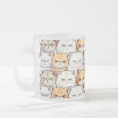 Grappige Kleurrijke Moody Cats Kitten huisdier Pat Matglas Koffiemok (Links)