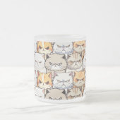 Grappige Kleurrijke Moody Cats Kitten huisdier Pat Matglas Koffiemok (Center)