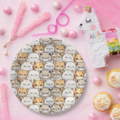 Grappige Kleurrijke Moody Cats Kitten huisdier Pat Papieren Bordje (Feest)