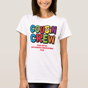 Grappige Kleurrijke Neefjes Bemanning Familie Reün T-shirt