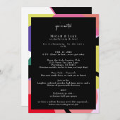 Grappige kleurrijke ongewone bruiloft uitnodiging (Voorkant / Achterkant)