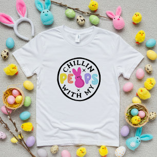Grappige kleurrijke paas piept pastel typografie Tri-Blend shirt