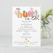 Grappige Kleurrijke Pastel Pasen Brunch Ei Hunt Bu Kaart (Staand voorkant)