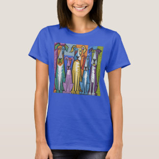 Grappige kleurrijke reddingshonden Abstract T-shirt
