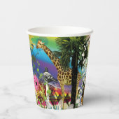 Grappige Kleurrijke Regenboog Dieren & Planten Ver Papieren Bekers (Achterkant)