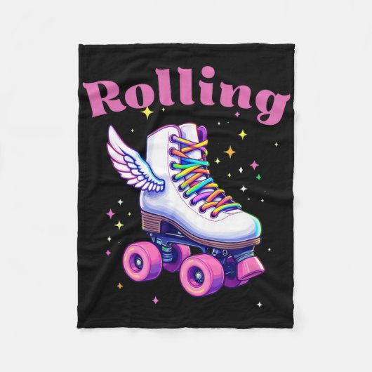 Grappige Kleurrijke Roller Skate Vaardigheden Stra Fleece Deken (Voorkant)