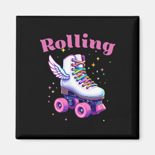 Grappige Kleurrijke Roller Skate Vaardigheden Stra Magneet