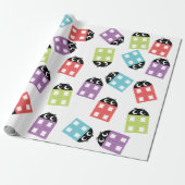 Grappige kleurrijke schattige bakstenen cadeaupapier (Uitgerold)