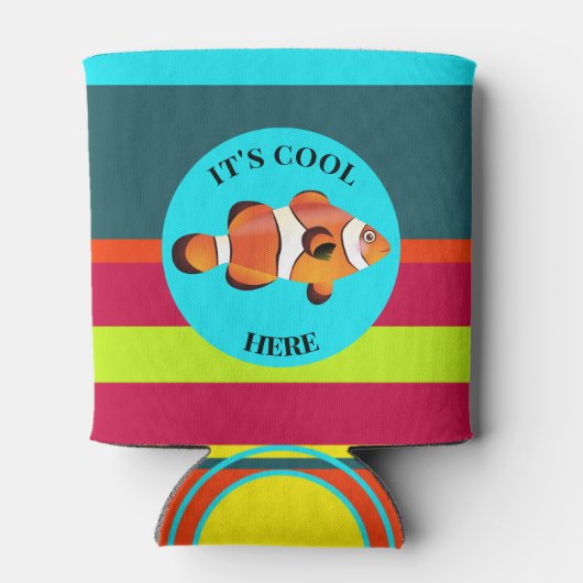 Grappige kleurrijke Schattigee vis Koelbox Blikjeskoeler (Achterkant)