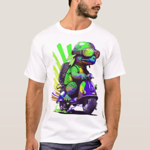 Grappige Kleurrijke Schildpad Op Een Scooter Kopie T-shirt