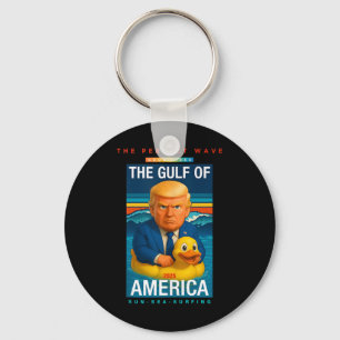 Grappige kleurrijke Trump in de Golf van Amerika B Sleutelhanger