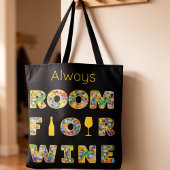 Grappige Kleurrijke Wijnliefhebbers Tote Bag