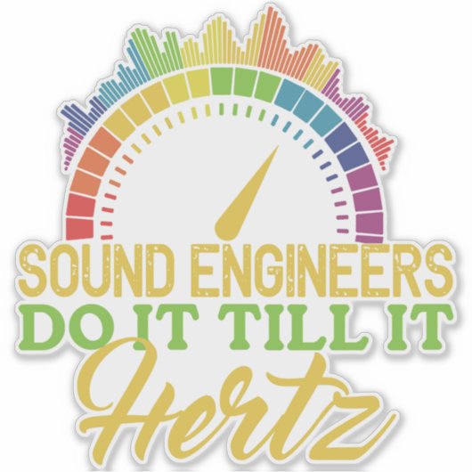 Grappige kleurrijke woordspeling geluidstechnicus sticker (Voorkant)