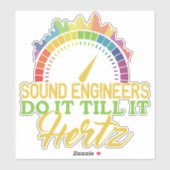 Grappige kleurrijke woordspeling geluidstechnicus sticker (Vel)