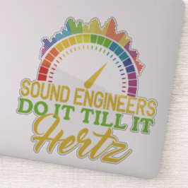 Grappige kleurrijke woordspeling geluidstechnicus sticker