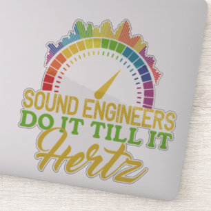 Grappige kleurrijke woordspeling geluidstechnicus  sticker