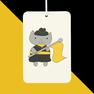 Grappige Kleurverdediging Kitten Vlag Zwart Geel Luchtverfrisser