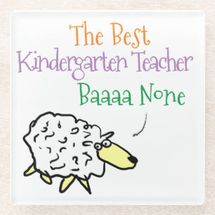 Grappige kleuterlerares schaap beste Baaa Geen Glazen Onderzetter