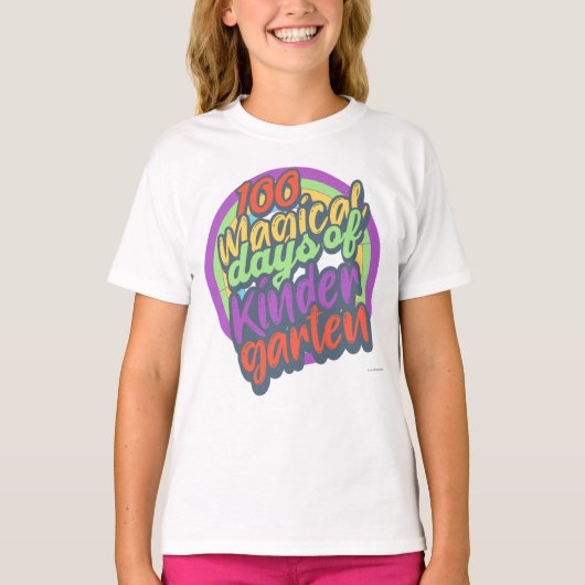 Grappige kleuterschool 100e dag glans leraar klas t-shirt (Voorkant)