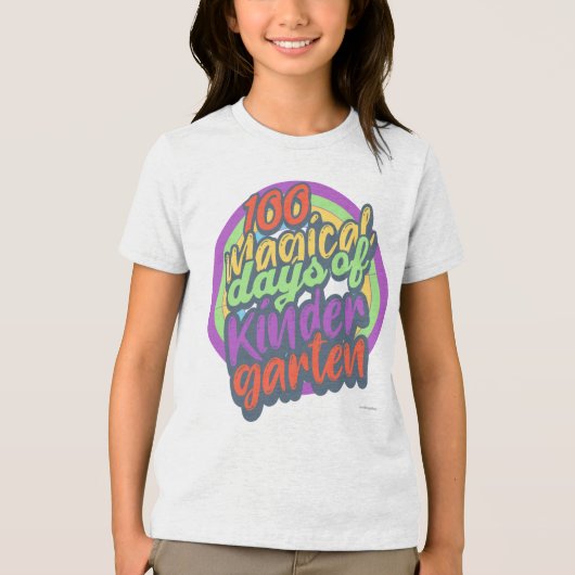 Grappige kleuterschool 100e dag glans leraar klas Tri-Blend shirt (Voorkant)