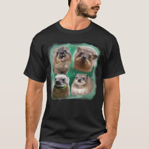 Grappige Klipdas die naar de Maan huilt Meme T-Shi T-shirt